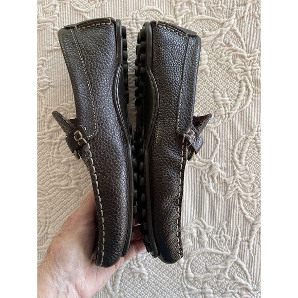 Florsheim Bit Loafers Dark Brown Pebbled Leather Drivers Shoe Mens 10.5 EEE main image 5
